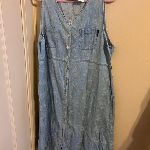Vintage Erika and co maxi dress 100% cotton size L - Picture 1 of 2